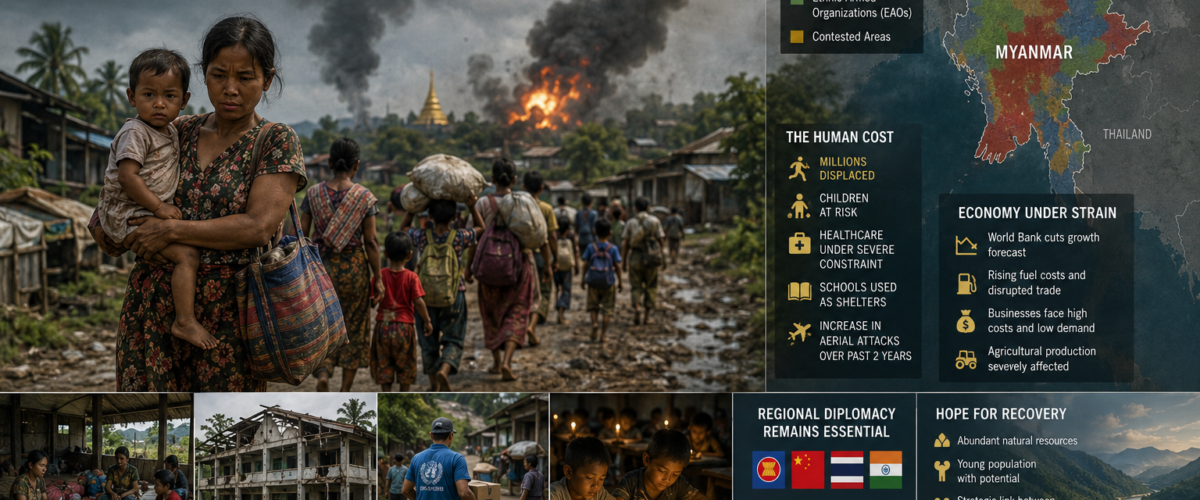 Myanmar Civil War Deepens as Junta Faces Expanding Resistance, Leaving Civilians Caught in the Middle