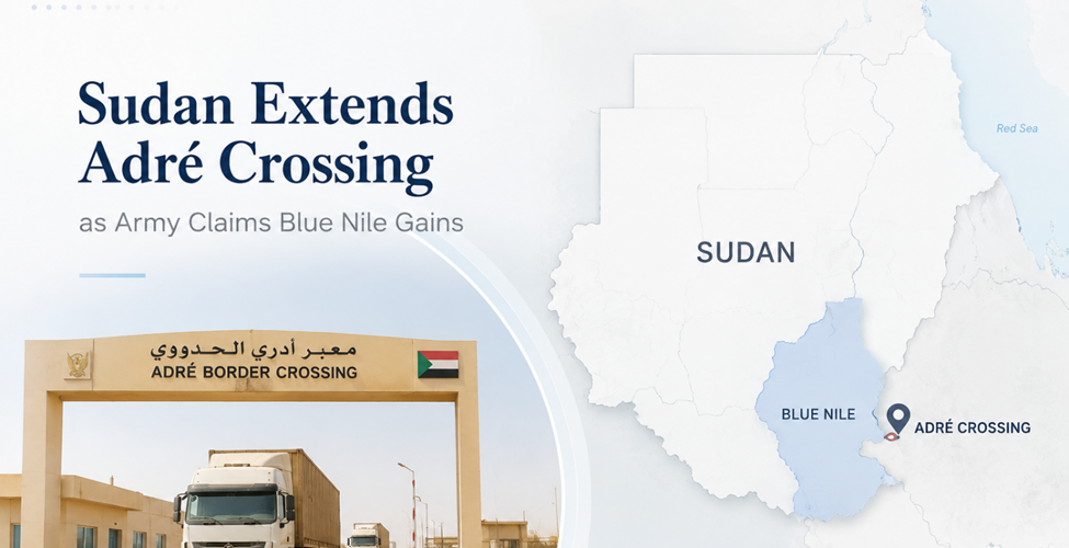 Sudan Extends Adré Crossing as Army Claims Blue Nile Gains